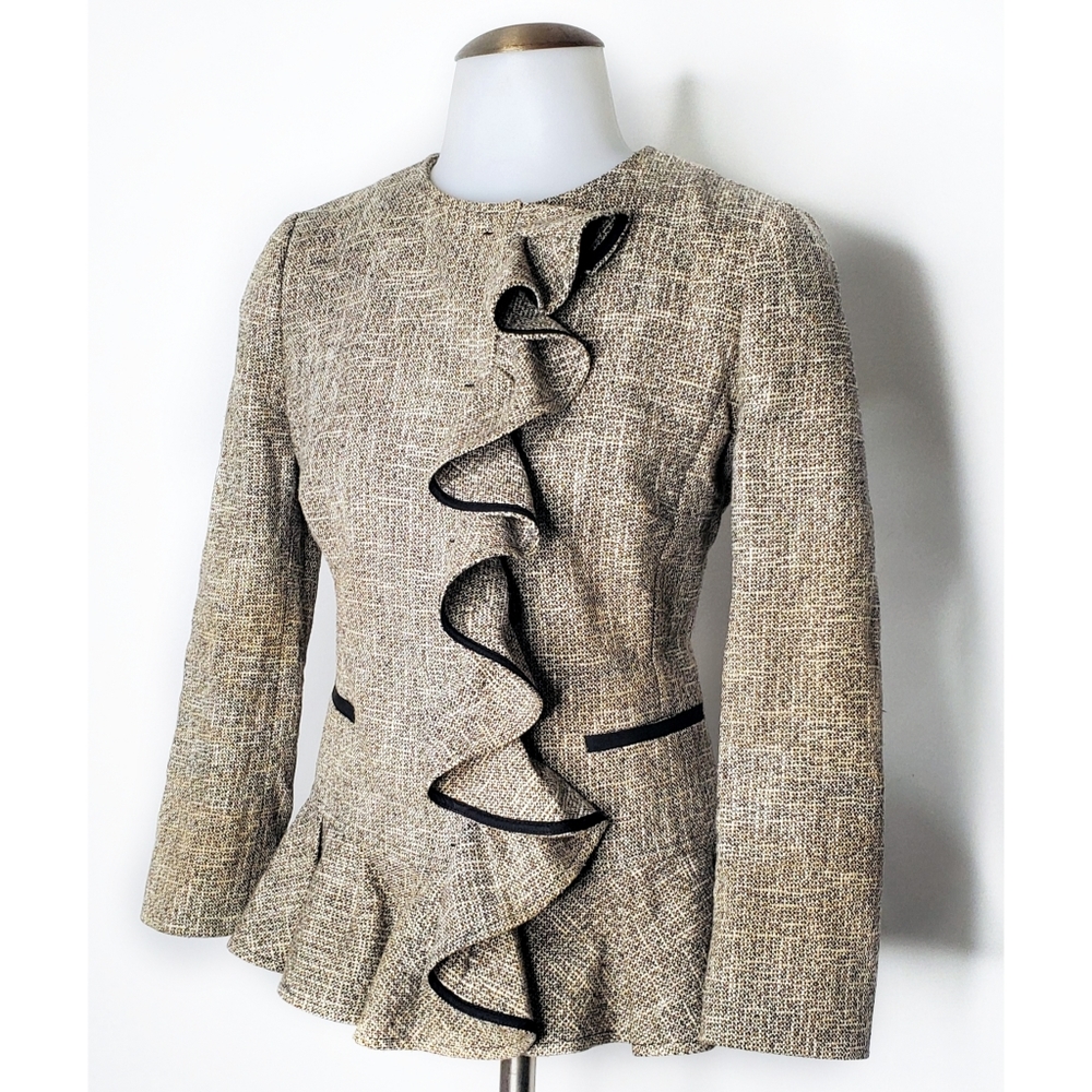 RED Valentino RARE Ruffled Tweed Blazer Jacket
